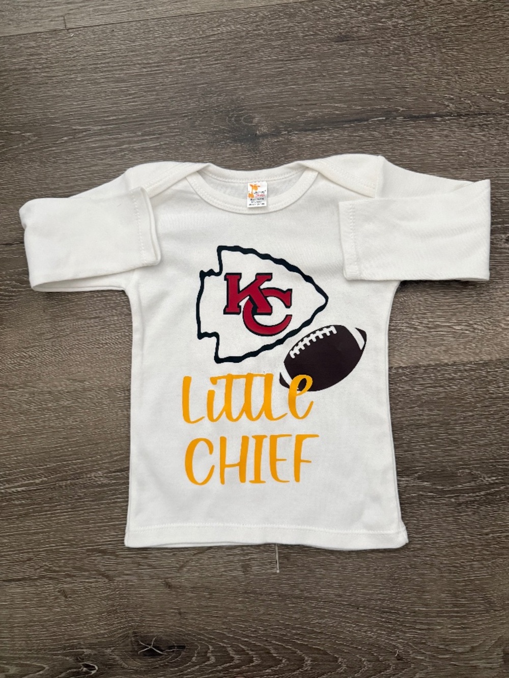 Baby Onesie Football "Little Chief" Long-Sleeve Toddler Tee